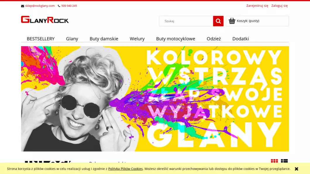 Zrzut ekranu strony firmy rockglany.com
