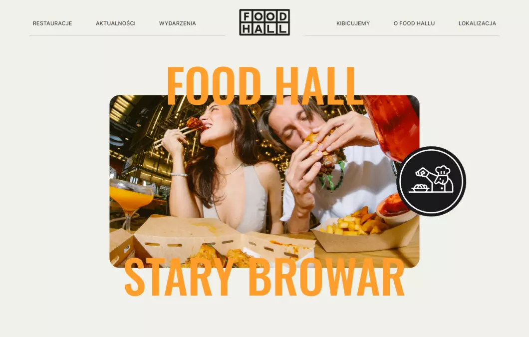 Zrzut ekranu strony firmy Food Hall Stary Browar