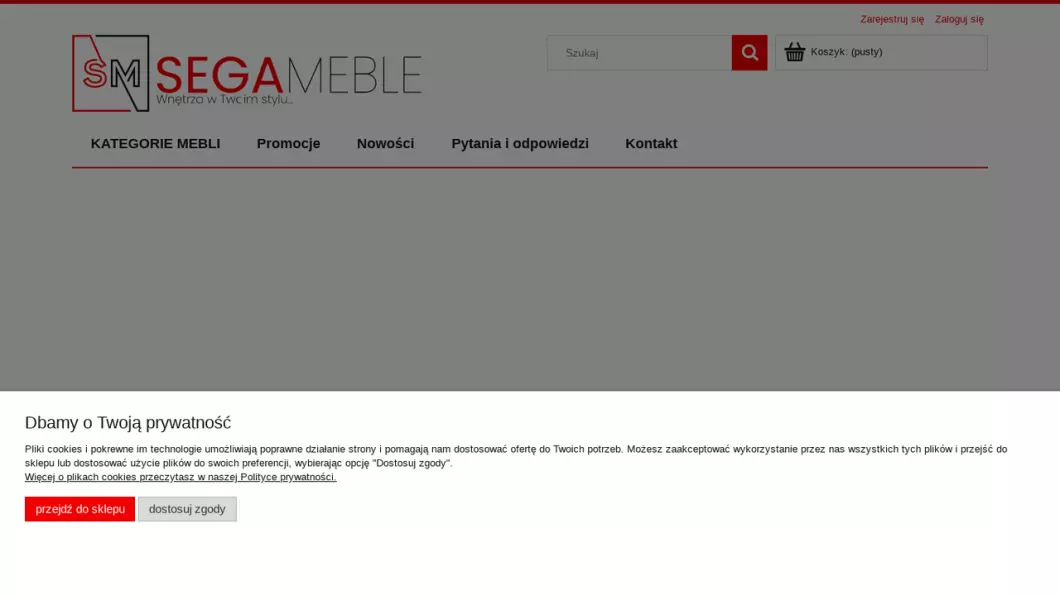 Zrzut ekranu strony firmy Sega Meble - sklep meblowy