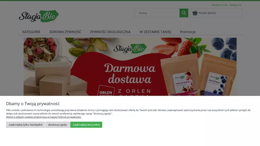Zrzut ekranu strony firmy Sklep ze zdrową żywnością - Stacja Bio