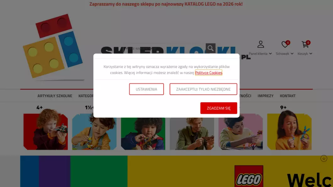 Zrzut ekranu strony firmy SKLEPKLOCKI.PL