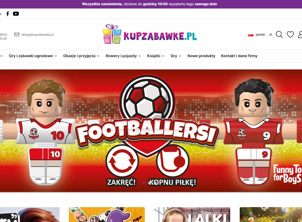Zrzut ekranu strony firmy KupZabawke.pl