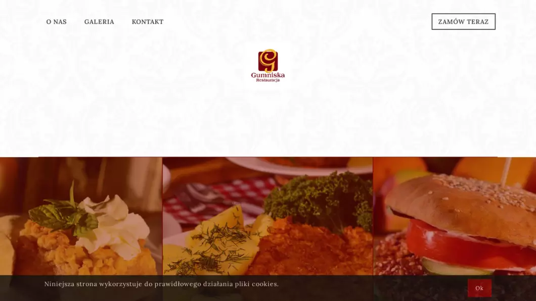 Zrzut ekranu strony firmy Restauracja Gumniska