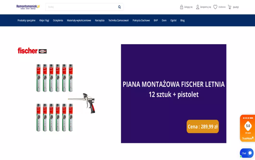 Zrzut ekranu strony firmy Remontomaniak.pl