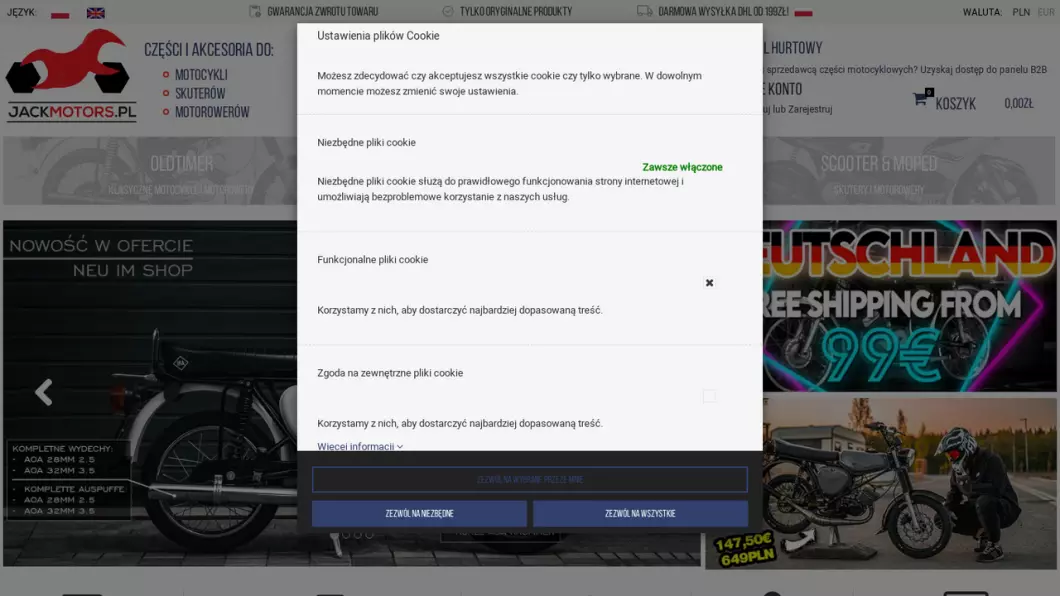 Zrzut ekranu strony firmy Jack Motors - Tulejowanie cylindrów 2t