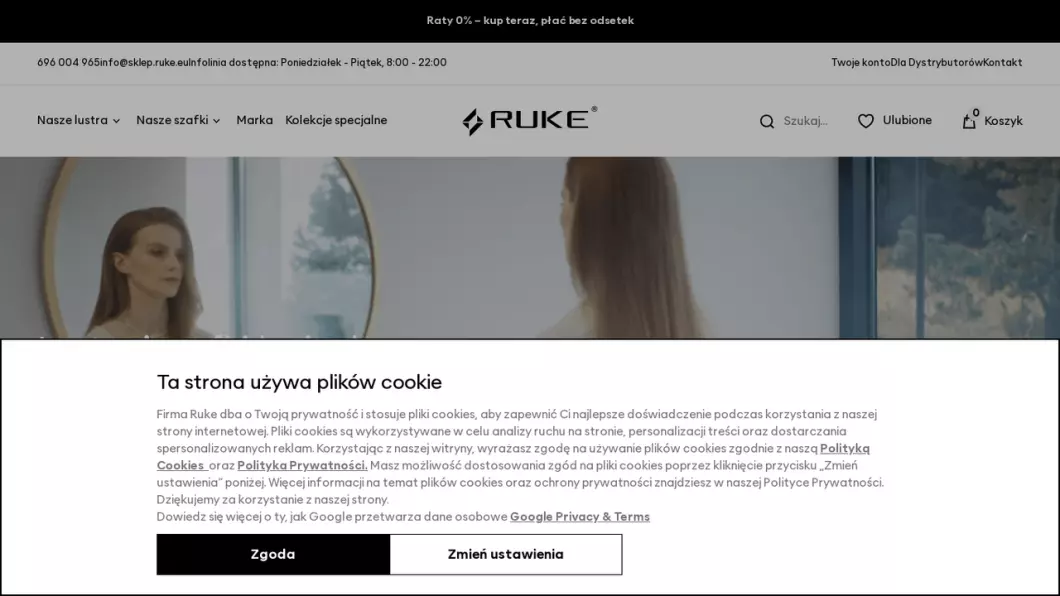 Zrzut ekranu strony firmy Sklep Ruke