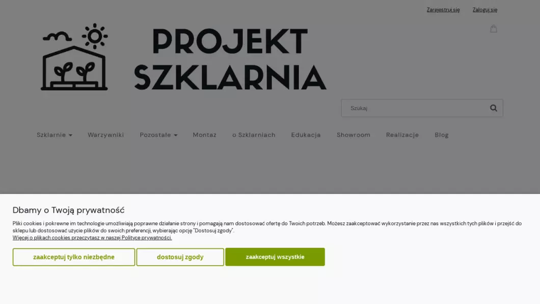 Zrzut ekranu strony firmy Szklarnie ogrodowe z montażem | Projekt Szklarnia