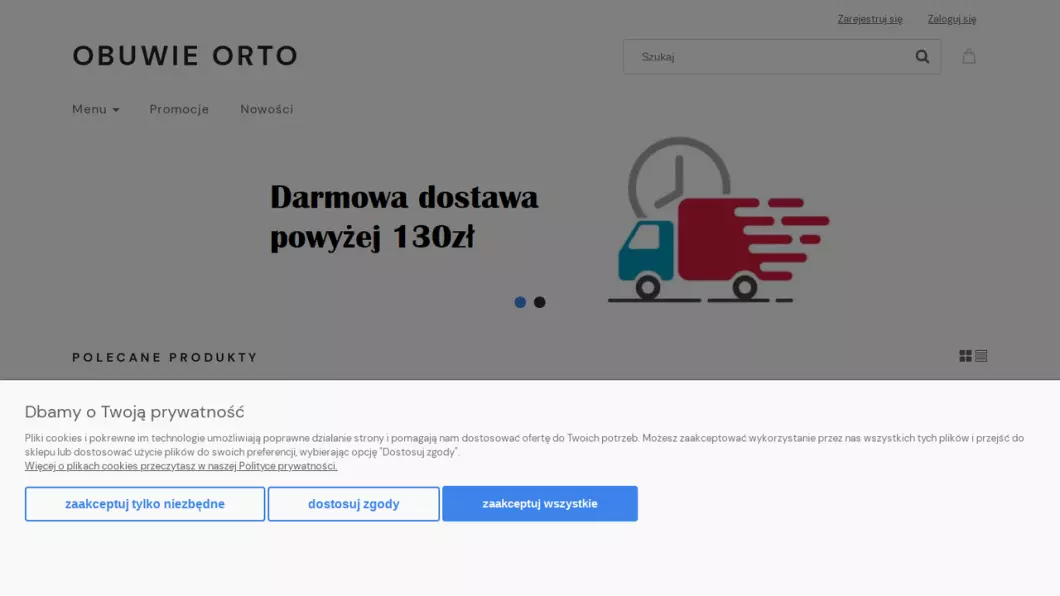 Zrzut ekranu strony firmy Obuwie ortopedyczne | Sklep internetowy Obuwie ORTO