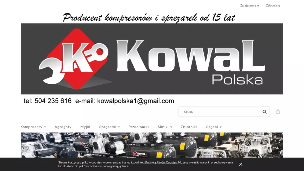Zrzut ekranu strony firmy KowaL Polska
